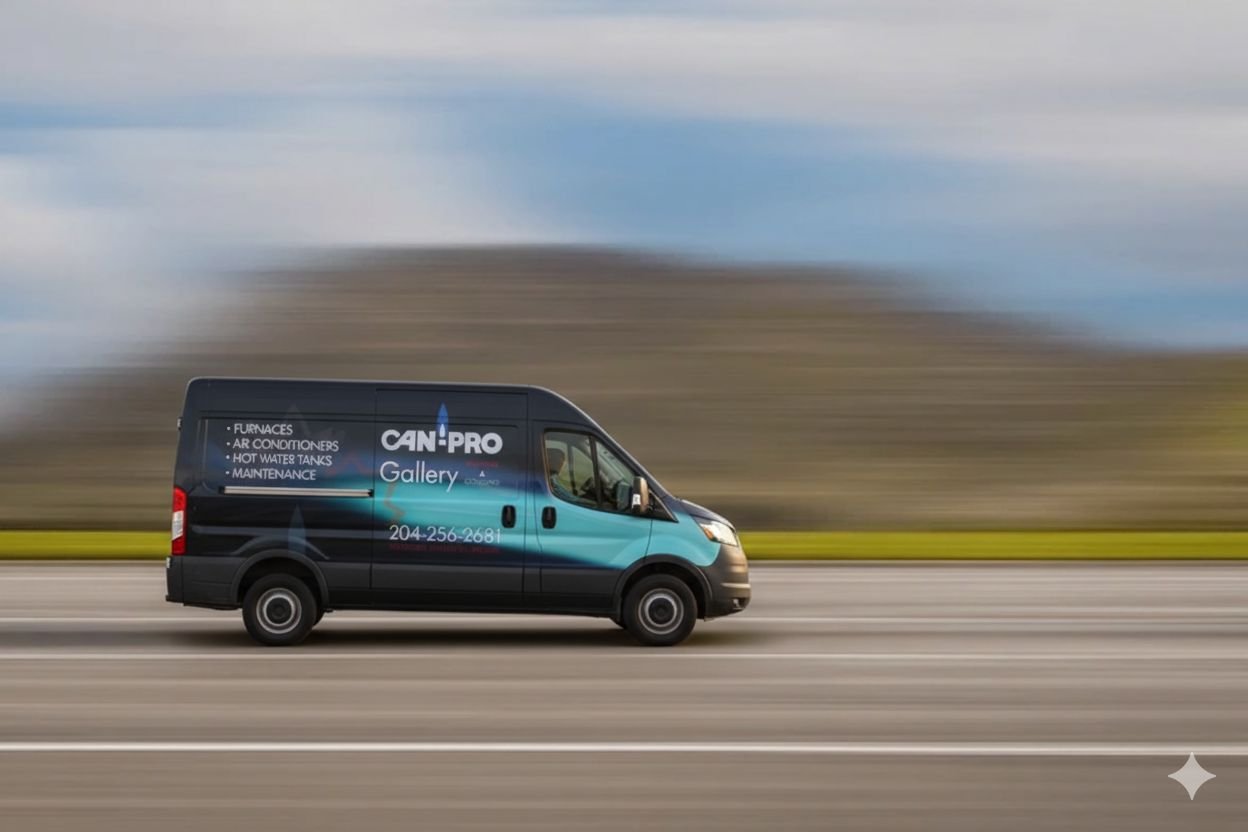 Can-Pro/Gallery crew beside service van